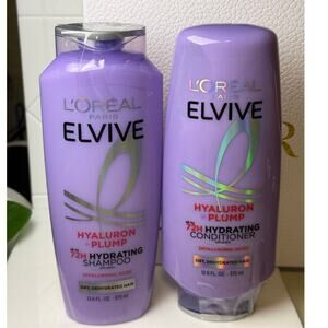 L'Oréal Paris Elvive Hyaluron + Plump 72H Hydrating Shampoo & Conditioner-375mL